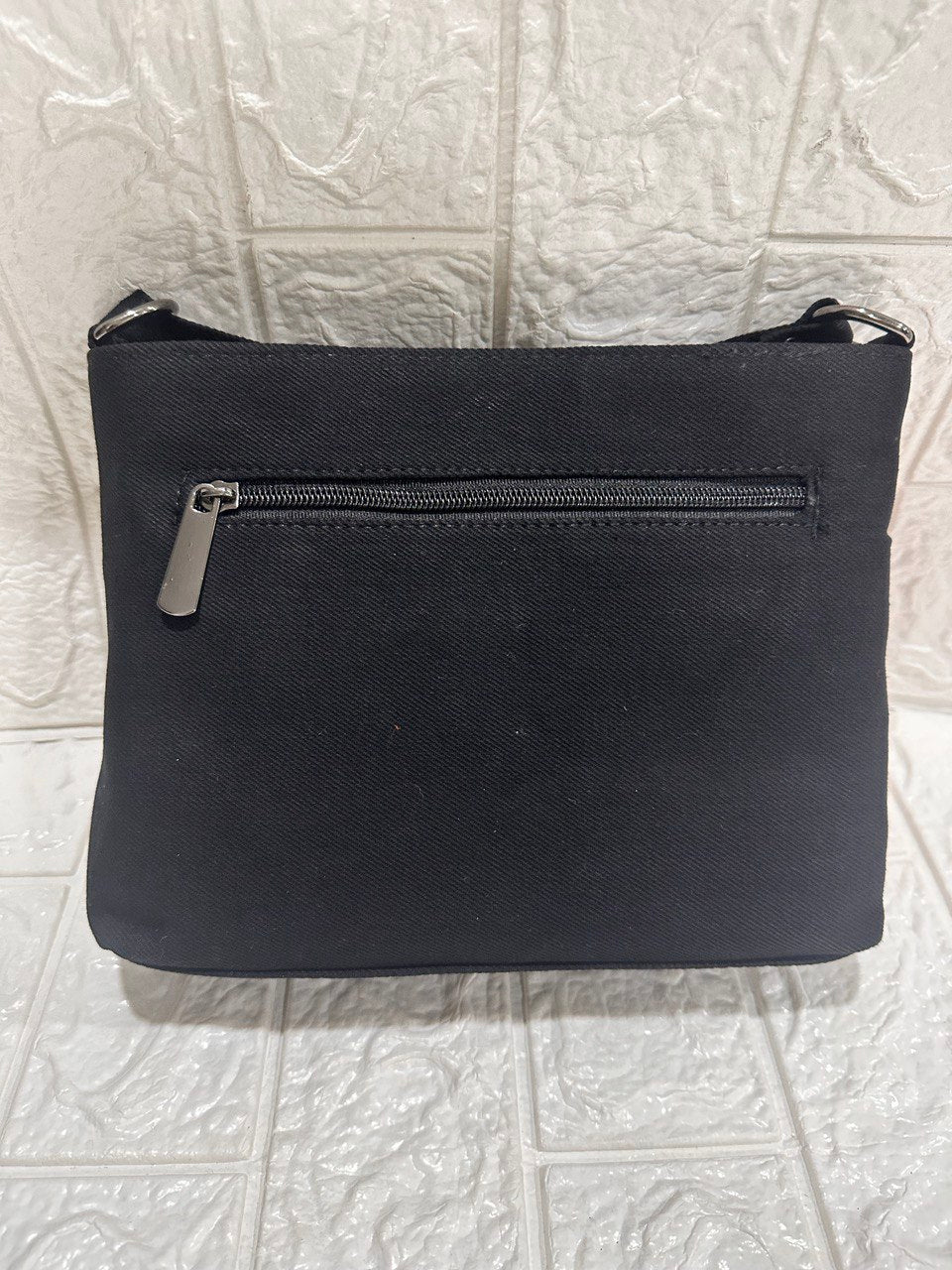 DURABLE BLACK DENIM SLING BAG - A5