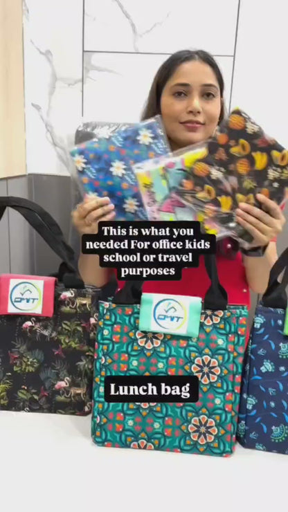 Lunch Bag Animal Print Green - A1